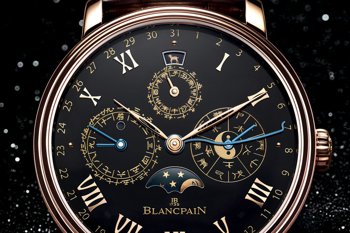 Blancpain Villeret Traditional Chinese Calendar black enamel dial Only Replica Watch 2015 - 1